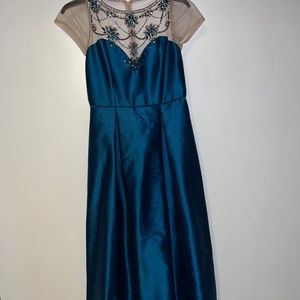 Navy beaded ball gown